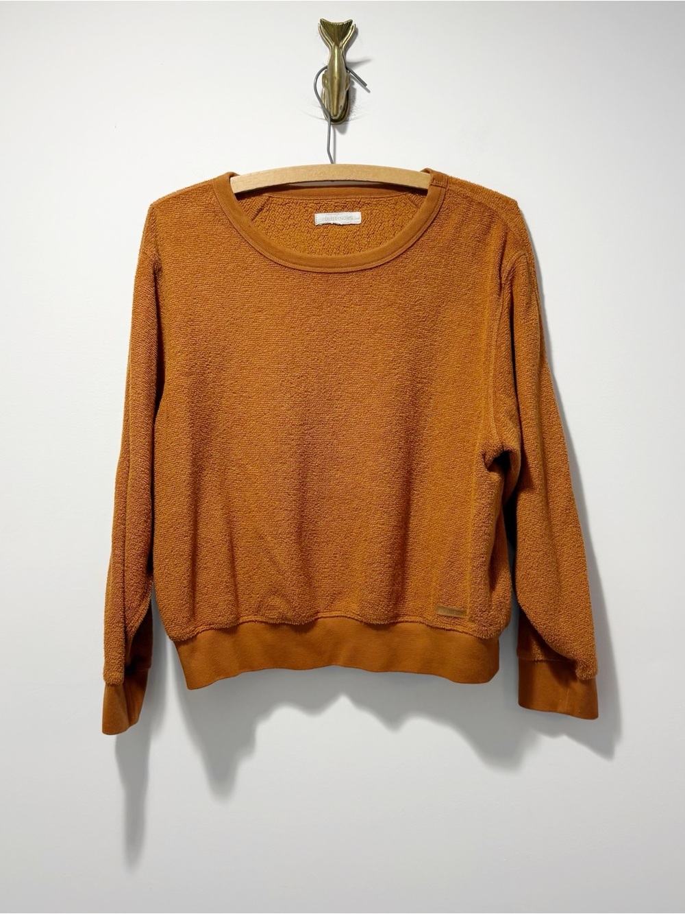 Outerknown Women's Hightide Sweatshirt Burnt Orange Size Medium Towel Knit Terry